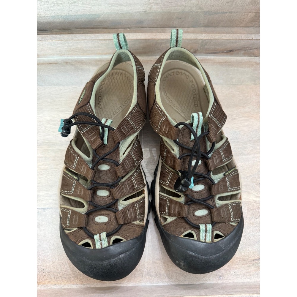 Keen Newport H2 Waterproof Hiking Sandals Brown Sage Green Womens 9.5 1003481